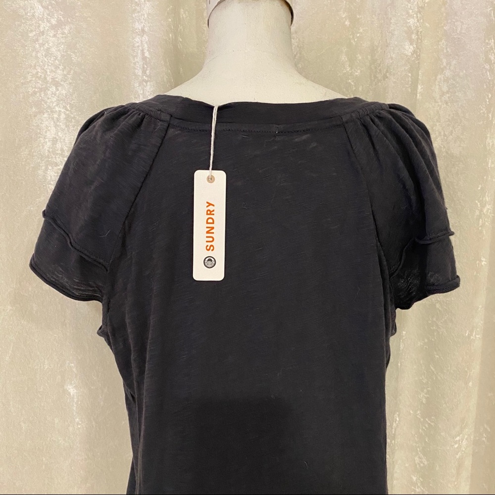 Sundry Ruffled Sleeve Top - Picture 5 of 6